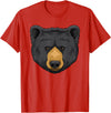 Wowsome! Black Bear Animal Head - Cute Black Bear Lover Women Men T-Shirt - Red