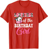 Vintage Retro Birthday Godfather Of The Birthday Girl Farm Cow 1St Birthday Girl T-Shirt - Red