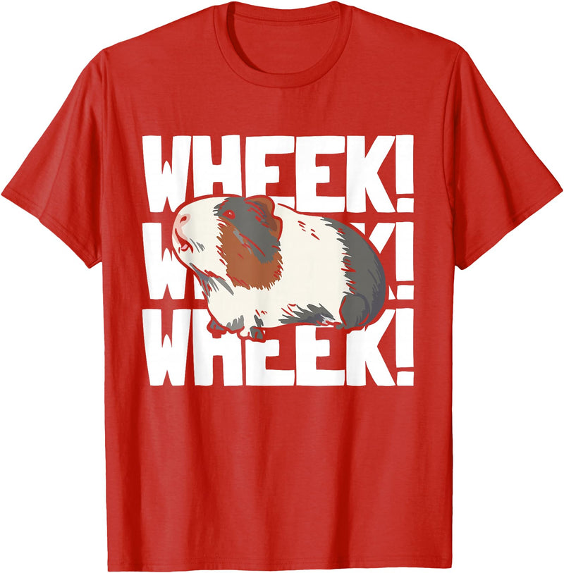Guinea Pig Gifts & Merchandise Guinea Pig Girl Wheek! Wheek! Guinea Pigs T-Shirt - Red