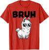 Bruh Llama Sunglasses by LazyPanda Bruh Llama Funny Alpaca Llama Boys Kids Girls Trendy Graphic T-Shirt - Red