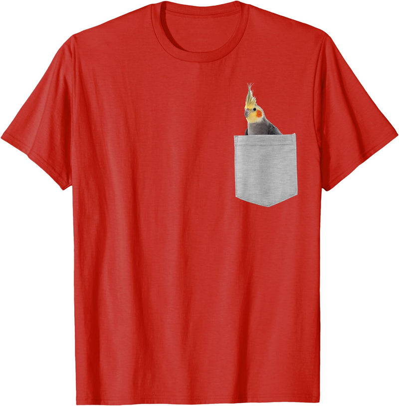 Animal in Your Pocket Cockatiel Bird T-Shirt - Red