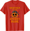 One Spooky Dude 1st Birthday Outfit For Family Brother of The Spooky Dude Halloween Pumpkin Birthday Family T-Shirt - Red