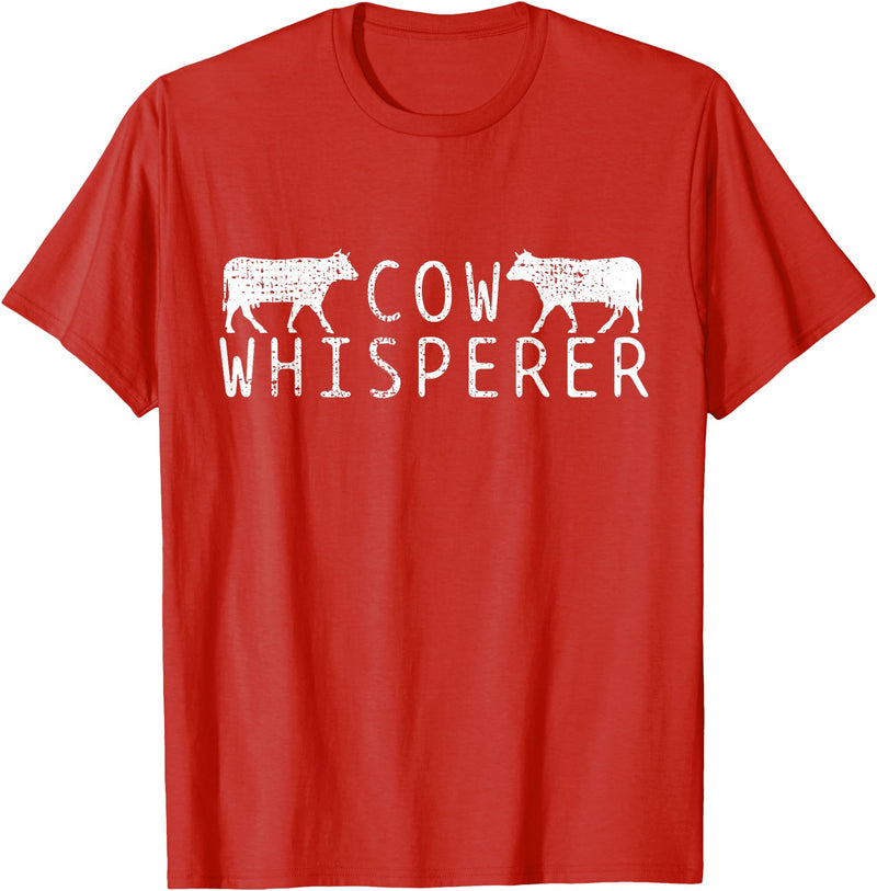 Farmers Farmer Cow Whisperer Vintage T-Shirt - Red