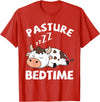 Cow Lovers Gifts Co. Pasture Bedtime Cows Lovers Funny Livestock Breeder Cow Farm T-Shirt - Red