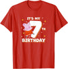 Peppa Pig It's My 7th Birthday Holiday Stars Celebration T-Shirt - Red