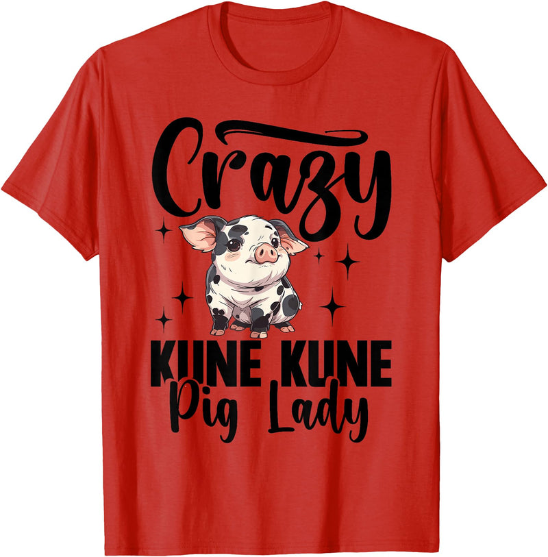 Kune Kune Pig Accessories & KuneKune Clothes Kune Kune Pig Girl Accessories for Women Kunekune Pig T-Shirt - Red