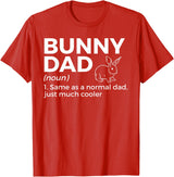 Bunny Dad Definition Rabbit Lover T-Shirt in Red