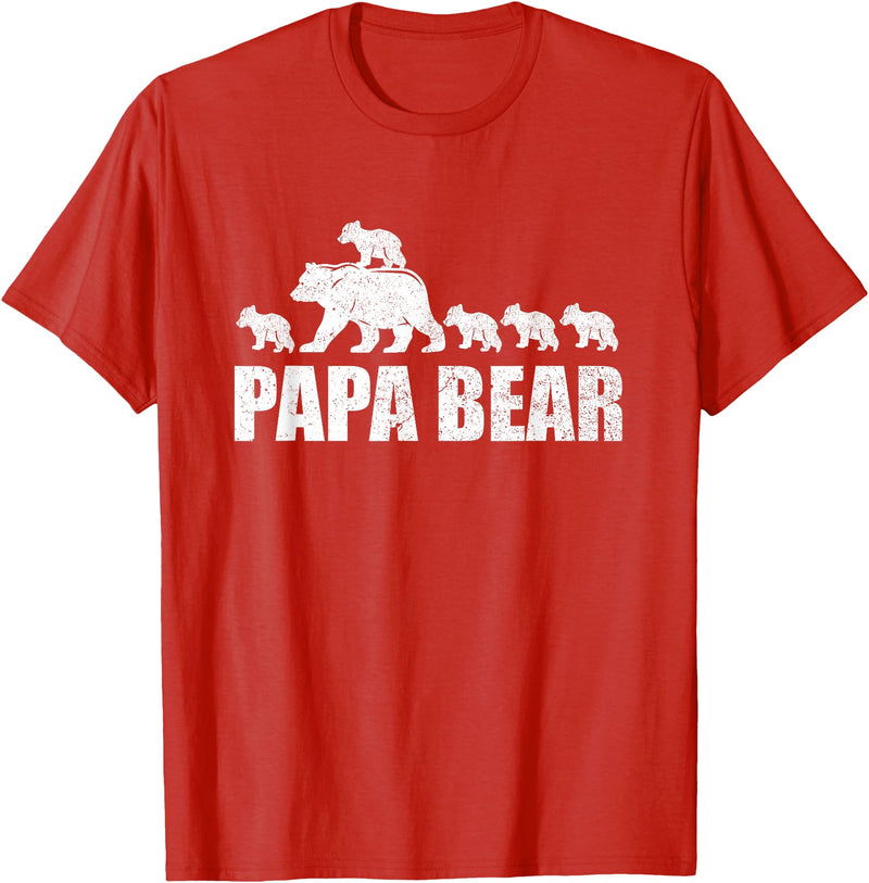 Papa Bear 5 Kids TShirt Papa Bear 5 Cubs Shirt Papa Bear 5 Cubs Shirt Daddy Bear 5 Kids TShirt Papa 5 Kids T-Shirt - Red