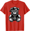 Teddy Bear Hip Hop Lovers Men Women & Kids Funny Hip Hop Teddy Bear 90s Graffiti Art Rap Lover Gangsta T-Shirt - Red