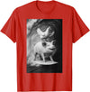 Surf Animal Lovers Funny Pet Summer Waves Vibes. Funny Surfing Pig and Chicken Selfie On Farm Animal T-Shirt - Red