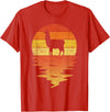 TrendyPull Silhouette Retro Vintage Style Gifts Llama shirt retro sunset 70s vintage Llama T-Shirt - Red