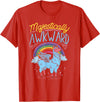 Llama Queen Birthday Party Gift Majestically Awkward Funny Llamacorn Llama Unicorn Rainbow T-Shirt - Red