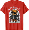 Black Barbershop African American Barber Designs Get Faded Hip Hop Teddy Bear Barber Streetwear Fade Haircut T-Shirt - Red
