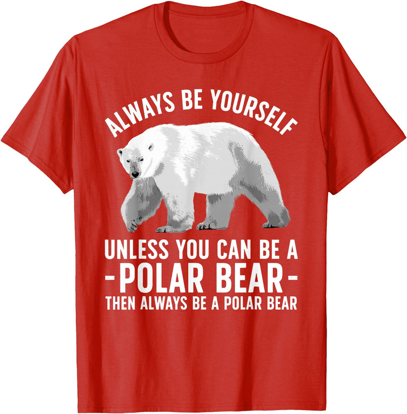 Polar Bear Gift Polar Bear Accessories & Stuff Funny Polar Bear Art For Men Women Boys Girls Sea Bear Lover T-Shirt - Red