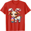 Easter Goats Lover Egg Eggs Bunny Rabbit Bunnies Funny T-Shirt in Red