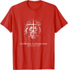 Retro Faith Based Lion Cross Father Day tee Fatherhood is Kingdom Work Retro Faith Based Lion Cross T-Shirt - Red
