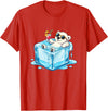 Cool Polar Bear Summer Vibes Chill Ice Cube Lazy Polar Bear in Ice Cube Tropical Cocktail T-Shirt - Red