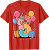 3rd Girls, Boys Pig 3 Birthday Pig 3rd birthday for boy girl 3 years old third three Pig T-Shirt - Red