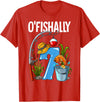 Fishing Theme Birthday Gifts O'fishally 7 Years Old 7th Birthday Fishing T-Shirt - Red