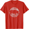 Vintage Pig Shirts - Distressed Pig Animal Print T-Shirt - Unisex-Adults & Kids - Black - Small - Short Sleeve - Classic Fit - Red
