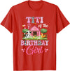 Cow First Birthday Girl Family Titi Of The Birthday Girl 1St Birthday Cow Farm Family T-Shirt - Red
