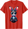 Easter Bunny, Angry Bunny, Funny Rabbit, Funny Animal T-Shirt in Red