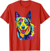 Funny Dog Lover Shirts Cattle Dog Shirt Funny Australian Cattle Dog Pop-Art Shirt T-Shirt - Red