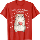 Cute Hamster Lovers Gift This Girl Loves Her Hamster T-Shirt - Red