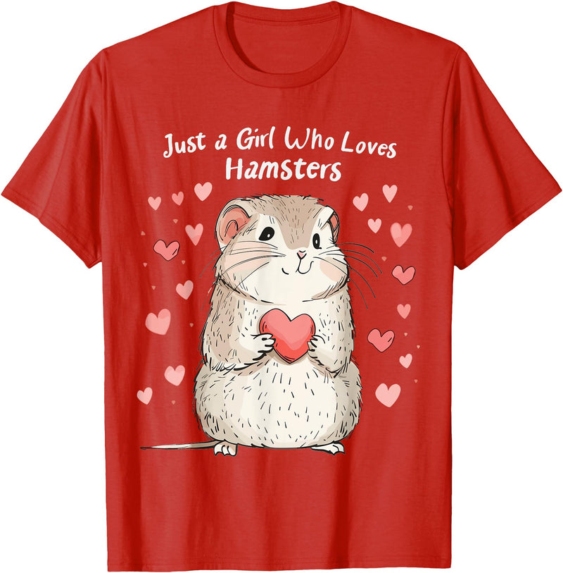 Cute Hamster Lovers Gift This Girl Loves Her Hamster T-Shirt - Red