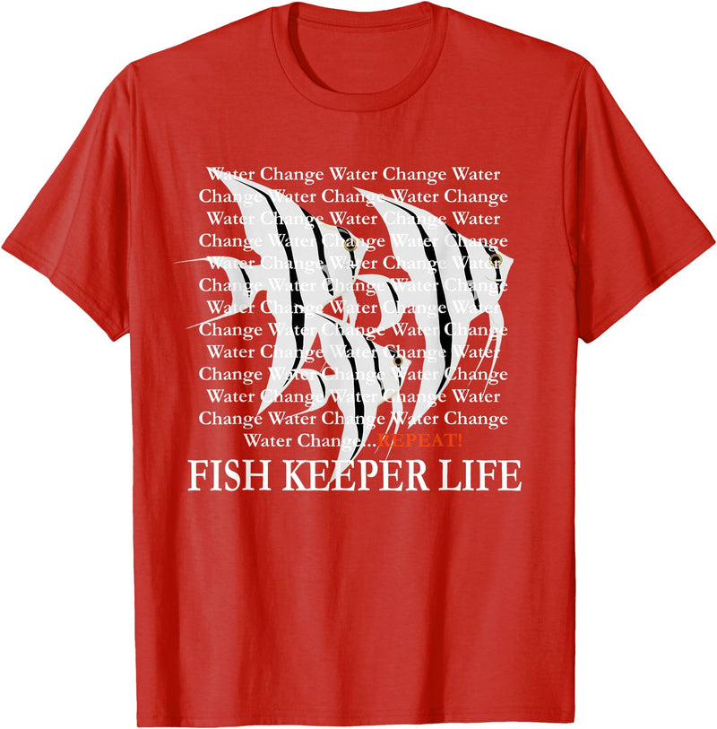 Pinoy Angelfish, Fish Keeping Hobby Aquarist Gifts Water Change Repeat Fish Keeper Life, Tropical Angelfish T-Shirt - Red