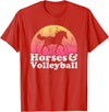 Horses and Volleyball Apparel Co Horse and Volleyball Women or Girls Horses T-Shirt - Red