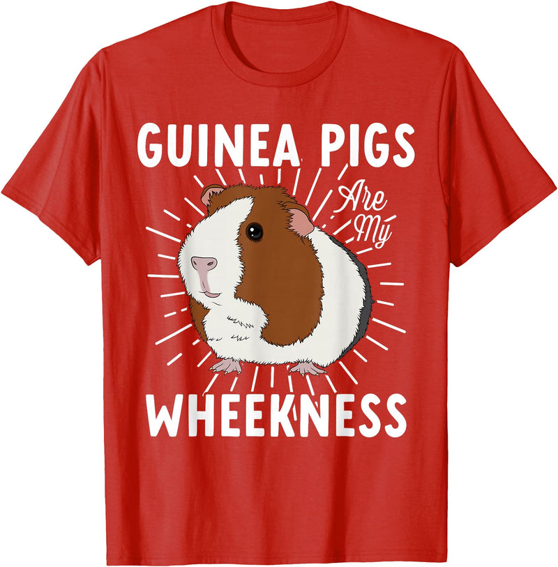 Guinea Pig Lover Co Funny Guinea Pig Lover Guinea Pigs Are My Wheekness Cute T-Shirt - Red