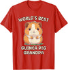 Best & Fun Guinea PIg Designs Funny World's Best Guinea Pig Grandpa Granddad T-Shirt - Red