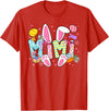 Easter Mimi Bunny Ears Coquette Bow Easter Rabbit Women T-Shirt in Red