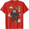 Samurai Pig Anime Japan Pig Samurai Japanese Warrior T-Shirt - Red