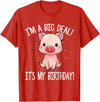 I'm A Big Deal It's My Birthday Apparel Co I'm A Big Deal It's My Birthday Funny Birthday with Pig T-Shirt - Red