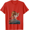 Mountain Lion Prowling and almost about to attack Mountain Lion on The Hunt and About to Pounce T-Shirt - Red