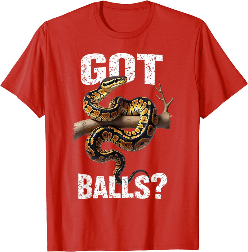 Royal Ball Python Supplies Snake Owner Herpetology Funny Ball Python Lover Balls Reptile Keeper Snake Owners T-Shirt - Red