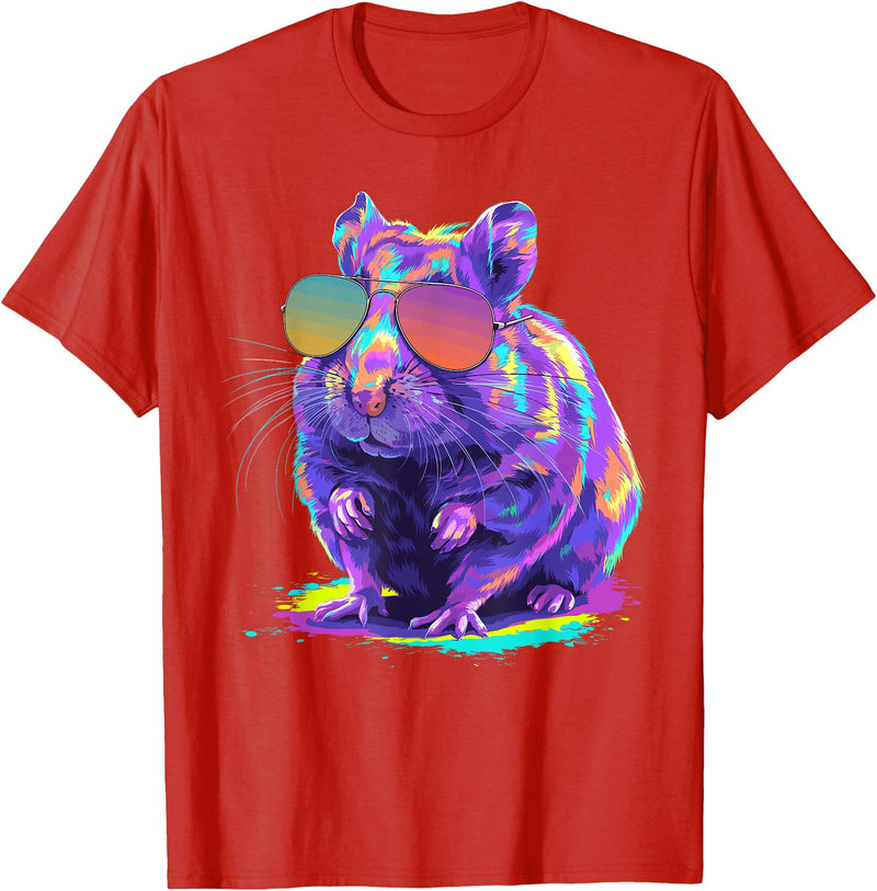 Cute Hamster Art for Men Women Kids Syrian Hamster Lover T-Shirt - Red