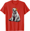 Arctic Wildlife Music Lover Designs Polar Bear Headphones Music Lover Funny Arctic DJ T-Shirt - Red