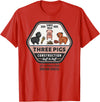 Slightly Unhinged Heather Three Pigs Construction Co. Logo T-Shirt - Red
