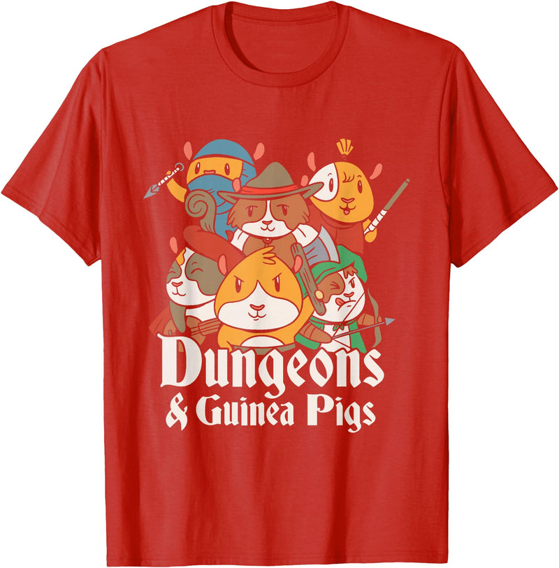 Not Your Everyday Merch Dungeons and Guinea Pigs Parody T-Shirt - Red