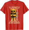 June 1986 40th Birthday Gifts for Men Women 40 Year Old June 1986 Teddy Bear 40th Birthday Men Women T-Shirt - Red