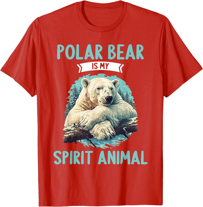 Polar Bears Polar Bear Lovers Shop Polar Bears Polar Bear is my spirit animal T-Shirt - Red