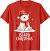 Christmas Pajama Xmas Party Candy Cane Gingerbread Cute Beary Christmas Polar Watercolor Xmas Holiday T-Shirt - Red