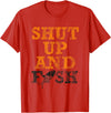Green Cow Land Shut Up And Fish Distressed apparel T-Shirt - Red