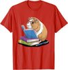 Guinea Pig Reading Books Reader Tee Guinea Pig Reading Books Bookworm Pet Lover Reader Librarian T-Shirt - Red