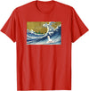 Llama Girls Alpaca Mom Gifts T Shirts & Hoodies Funny Kids Womens Retro Vintage Surfing a Wave Llama Lover T-Shirt - Red
