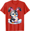 Easter Penguin Lover Egg Eggs Bunny Rabbit Bunnies Funny T-Shirt in Red