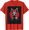 Bunny Anime Goth Scary Men Women Creepy Gothic Anime Rabbit T-Shirt in Red
